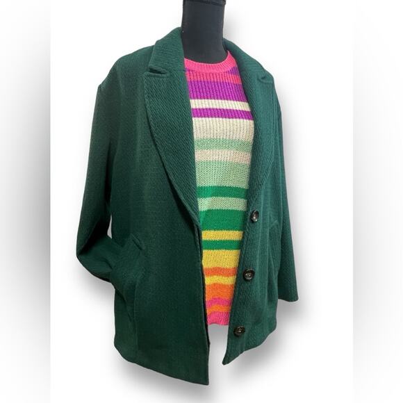 FOREVER 21 🎄Kelly Green oversized jacket unlined NEW WITH TAGS SZ 8 - Picture 4 of 12